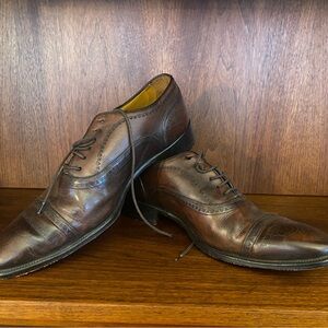 Vintage Canali Made in Italy Classic Brown Leather Men's Dress Shoes